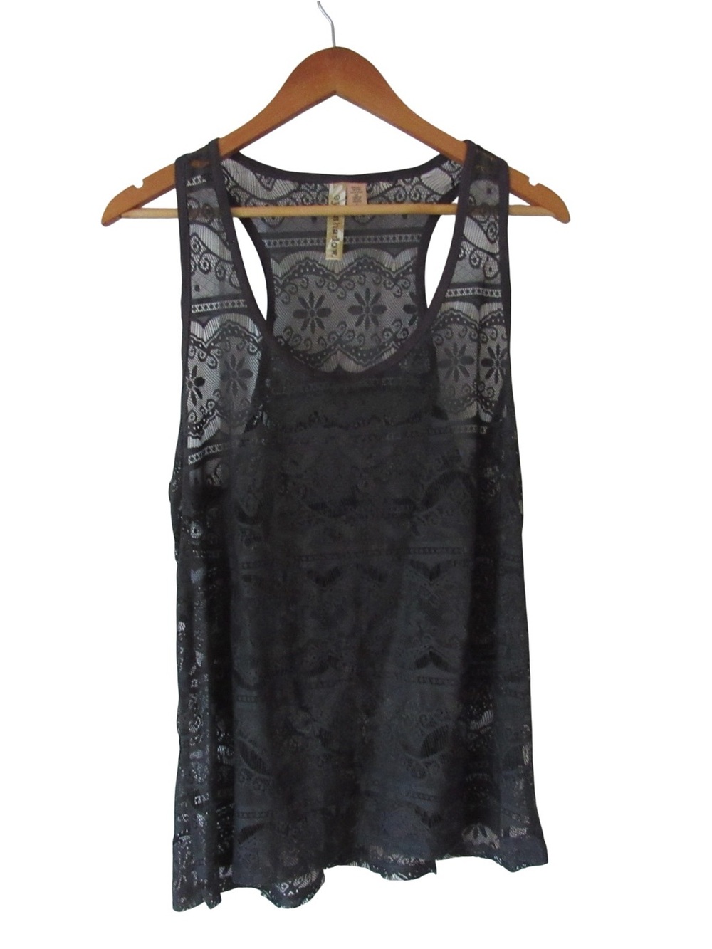 Eyeshadow Black Lacey Tank Top XL Sleeveless Witchy Whimsigoth Punk Grunge